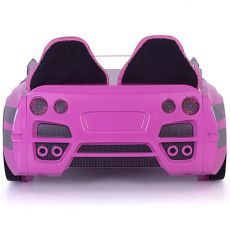 Дитяче ліжко машина GTR Pink 190х90 см з підсвіткою, музикою, шкіряний салон, пультом